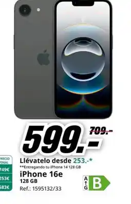 MediaMarkt iPhone 16e oferta
