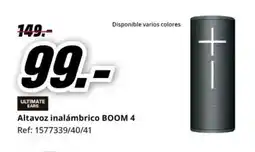 MediaMarkt Altavoz inalámbrico BOOM 4 oferta