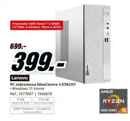 MediaMarkt LENOVO PC sobremesa Idea Centre 3 07ACH7 oferta