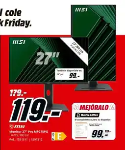 MediaMarkt MSI Monitor 27" Pro MP275PG oferta