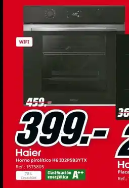 MediaMarkt HAIER Horno pirolítico H6 ID2P5B3YTX oferta