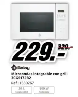 MediaMarkt BALAY Microondas integrable con grill 3CG5172B2 oferta