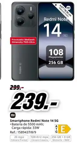 MediaMarkt Smartphone Redmi Note 14 5G oferta