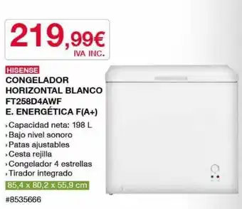 Costco Hisense Congelador Horizontal Blanco Ft258d4awf E. Energética F(a+) oferta
