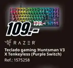 MediaMarkt RAZER Teclado gaming Huntsman V3 X Tenkeyless (Purple Switch) oferta