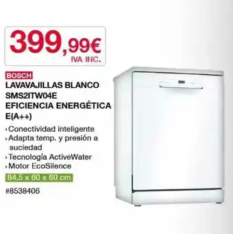 Costco Bosch Lavavajillas Blanco Sms2itw04e Eficiencia Energética E(a++) oferta