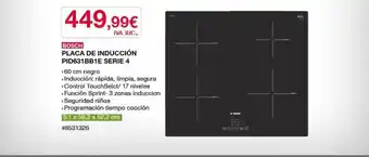 Costco Bosch Placa De Inducción Pid631bb1e Serie 4 oferta