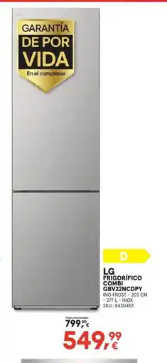 Worten LG Frigorífico combi gbv22ncdpy oferta
