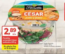 Suma Supermercados FLORETTE Amanida César pollastre oferta
