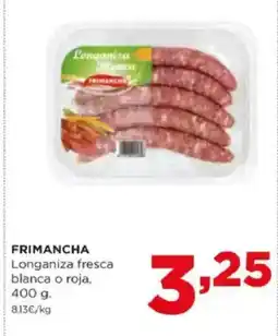Alimerka FRIMANCHA Longaniza fresca blanca o roja oferta