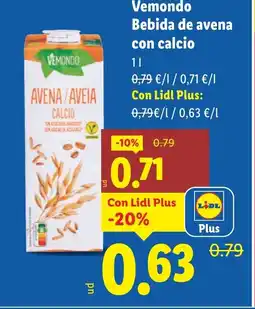 Lidl VEMONDO Bebida de avena con calcio oferta