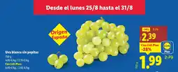 Lidl Uva blanca sin pepitas oferta