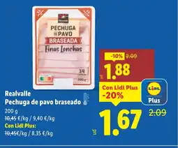Lidl REALVALLE Pechuga de pavo braseado oferta