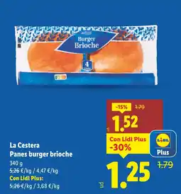 Lidl LA CESTERA Panes burger brioche oferta