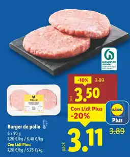 Lidl Burger de pollo oferta