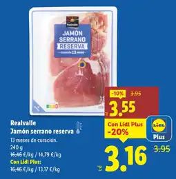 Lidl REALVALLE Jamón serrano reserva oferta