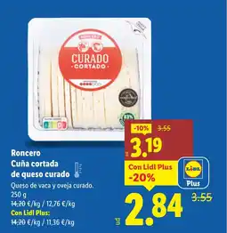 Lidl RONCERO Cuña cortada de queso curado oferta