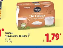 Lidl GOSHUA Yogur natural de cabra oferta