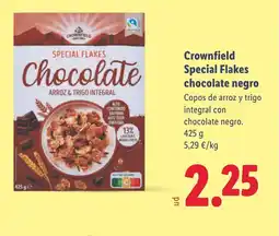 Lidl CROWNFIELD Special Flakes chocolate negro oferta