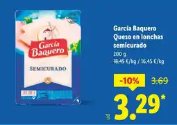 Lidl GARCIA BAQUERO Queso en lonchas semicurado oferta