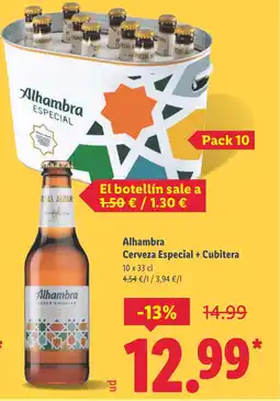 Lidl ALHAMBRA Cerveza Especial + Cubitera oferta
