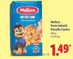 Lidl MELISSA Pasta infantil Patrulla Canina oferta
