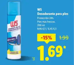 Lidl W5 Desodorante para pies oferta
