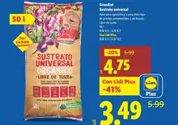 Lidl GRANDIOL Sustrato universal oferta