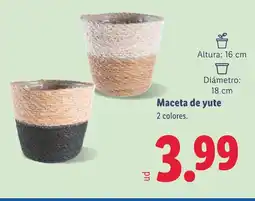 Lidl Maceta de yute oferta