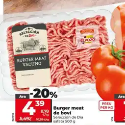 Dia Burger meat de boví oferta