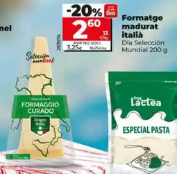 Dia Formatge madurat italià oferta