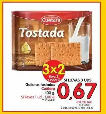 Alimerka Cuétara Lleva 3 Y Paga 2 Galletas Tostadas 400g oferta