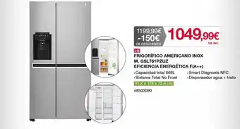 Costco Lg Frigorífico Americano Inox M. Gsl761pzuz Eficiencia Energética F(a++) oferta
