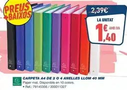 Bureau Vallée Exacompta - carpeta a4 de 2 o 4 anelles llom 40 mm oferta