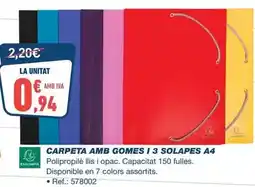 Bureau Vallée Exacompta - carpeta amb gomes i 3 solapes a4 oferta