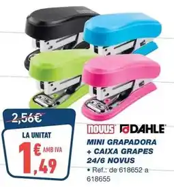 Bureau Vallée Novus / dahle - mini grapadora + caixa grapes 24/6 oferta