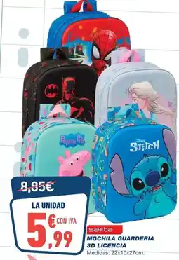 Bureau Vallée Safta - mochila guarderia 3d licencia oferta