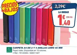 Bureau Vallée Exacompta - carpeta a4 de 2 y 4 anillas lomo 40 mm oferta