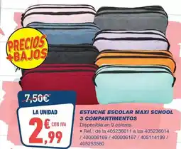 Bureau Vallée Estuche escolar maxi school 3 compartimentos oferta