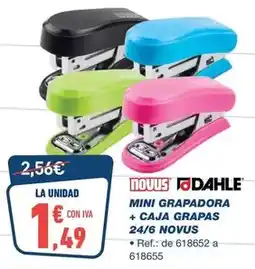 Bureau Vallée Novus / dahle - mini grapadora + caja grapas 24/6 oferta