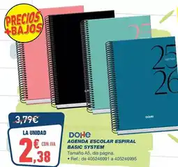 Bureau Vallée Dohe - agenda escorar espiral basic system oferta