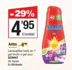 SPAR Fragadis Somat - lavavajillas todo en 1 gel limón o gel azul oferta