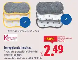 Lidl KLEENEZE Estropajos de limpieza oferta