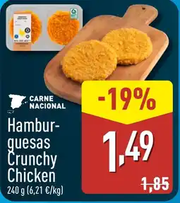 ALDI Hambur- guesas Crunchy Chicken oferta