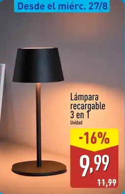 ALDI Lámpara recargable 3 en 1 oferta