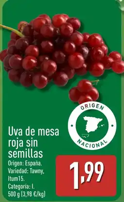 ALDI Uva de mesa roja sin semillas oferta