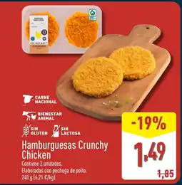 ALDI Hamburguesas Crunchy Chicken oferta