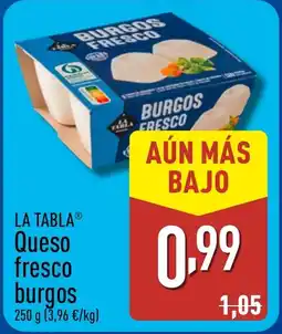 ALDI LA TABLA Queso fresco burgos oferta