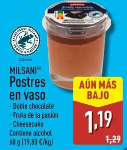 ALDI MILSANI Postres en vaso oferta