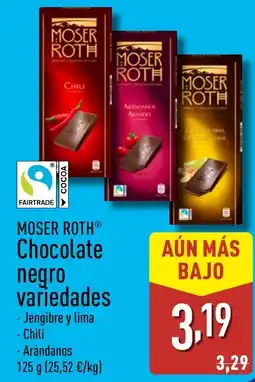 ALDI MOSER ROTH Chocolate negro variedades oferta